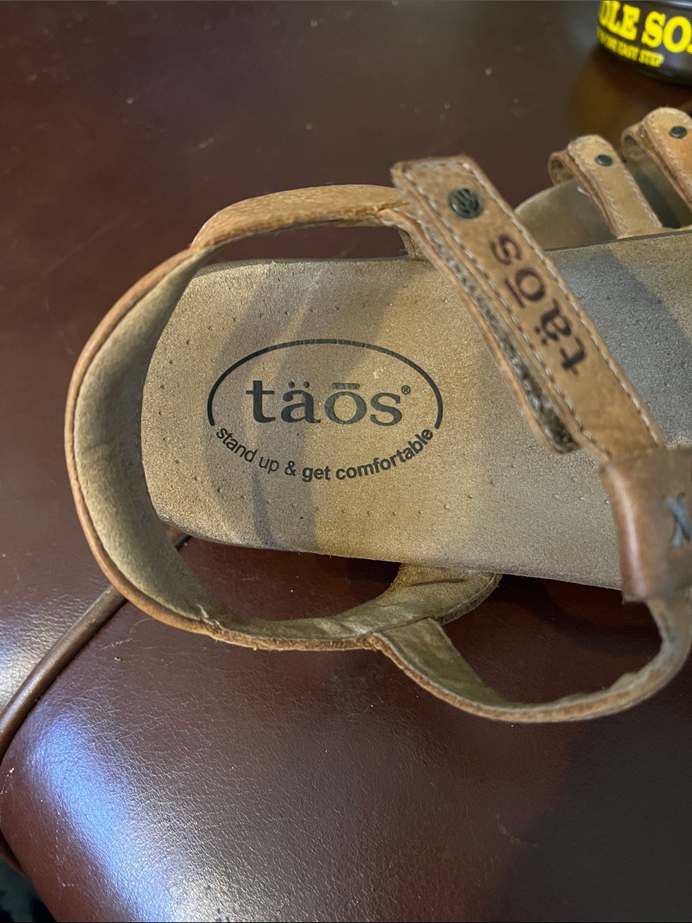 Taos Footwear Tan Leather Multi-Strap T-Detail Sandals - Picture 2 of 8